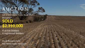 Farm Property for Sale - 654 Upper Yorke Road Port Broughton SA 5522